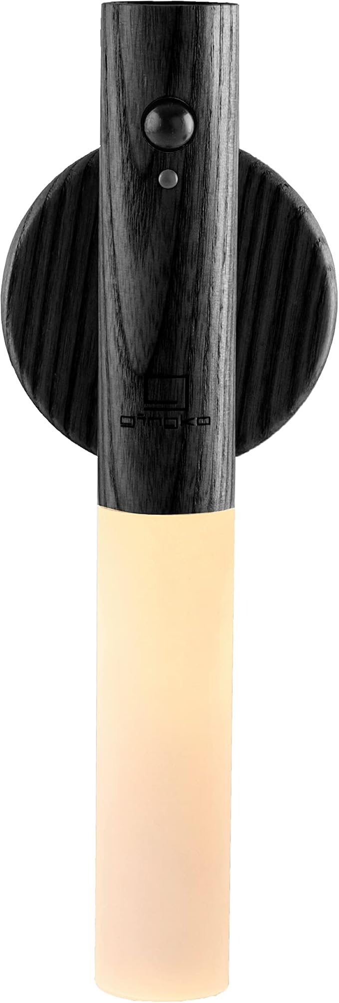 Gingko Smart LED Baton Wall Light, Rechargeable with Motion Sensor, Made from Natural Wood with Magnetised Base (Black)