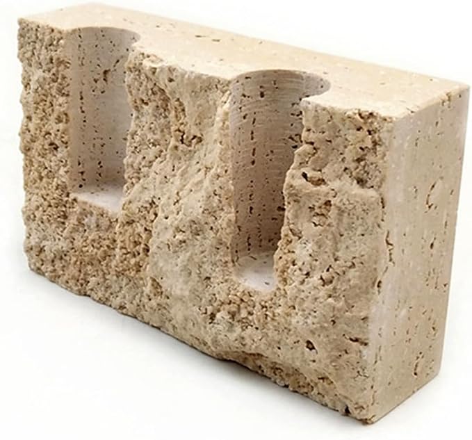 Marble Taper Candle Holder,Travertine Stone Candlestick Holder, Beige