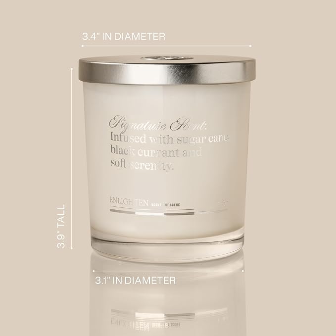 Enlighten Signature Scent Candle | Luxurious Sugar Cane, Lime & Black Currant Scent | Double Scent Load for Enhanced Aroma | Eco-Friendly, Hand-Poured Soy Wax | 12oz Glass Tumbler | Made in USA
