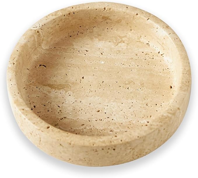 100% Travertine Wine Coaster- Marble Wine Bottle Chilled Coaster - Absorbent Cork Holder Tray- Gift for Wine Lover