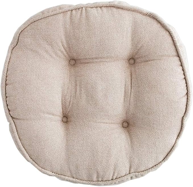 vctops Soft Chair Pads Diameter 16 inch Super Comfy Thicken Solid Color Round Seat Cushion for Kitchen Dining Room Office Chairs (Beige,16" x 16")
