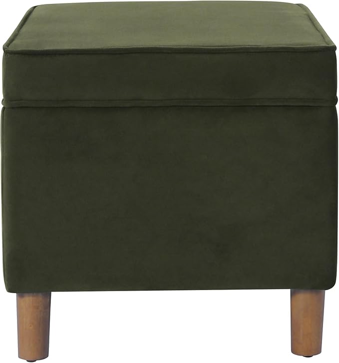 HomePop 24" Dinah Collection Storage Ottoman - Loden Green Velvet