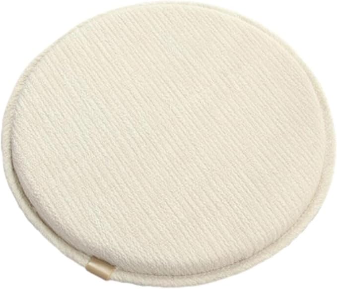 Round Seat Cushion with Ties Breathable Bar Stool Cushion Cover Tatami Cushion Pillow Kitchen, Home, Office Chair Cushion Cover (14 inch, White)