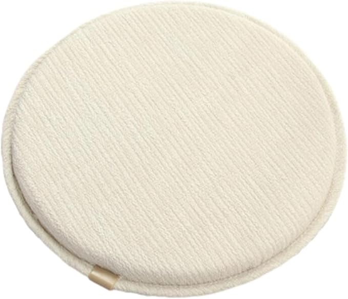Round Seat Cushion with Ties Breathable Bar Stool Cushion Cover Tatami Pillow Kitchen, Home, Office Chair Cushion Cover (13 inch, White)