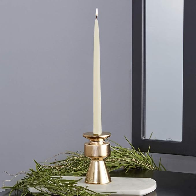 Root Candles 12-Count Unscented Taper Candles Smooth Hand-Dipped Dripless Beeswax Enhanced Boxed Candle Set, 9-Inch, Ivory