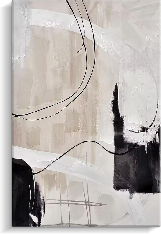 Creoate Abstract Canvas Wall Art, Hand Painted Textured Painting for Living Room, Bedroom, Office 23.6x35.4 Inch, Wrapped