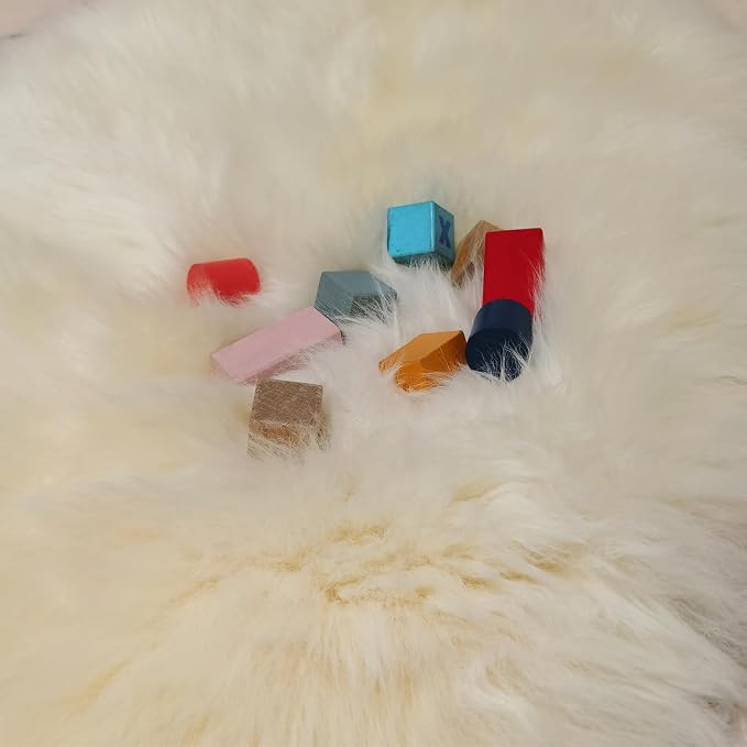 Kopal Genuine Australian Sheepskin Rug, Real Lambskin Area Rug, 2.1x3.2 ft Single Pelt, Natural White