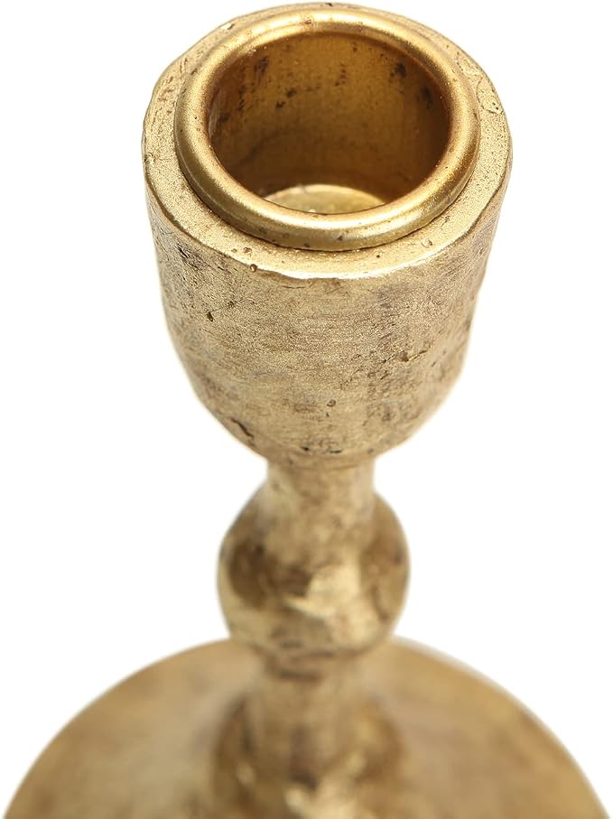 NIKKY HOME Vintage Elegant Gold Hammered Taper Candle Holders Set of 3 | Classic Decorative Resin Candlestick Stand, Perfect for Table Centerpiece, Mantels, Weddings, Dinners, Festive Events