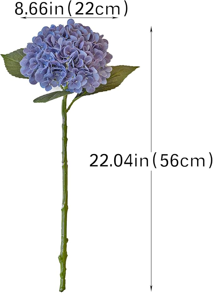 DUYONE 3Pcs 22 inch Lifelike Artificial Hydrangea, 3 Light Purple Large Flowers Artificial Flowers Dry Flowers Outdoor Wedding Christmas Office Family Party Living Room Table Deco
