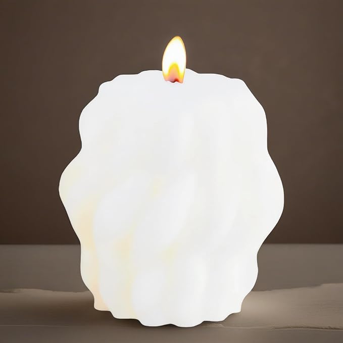 Pillar Candles Modern Aesthetic Ribbed Decorative Candle Set Cute Soy Wax Scented Ribbed Decor for Home (Style2)