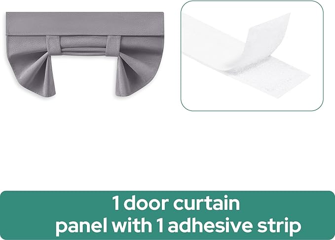 HOMEIDEAS 100% Linen Blackout French Door Curtains, Privacy Small Door Window Curtains, 26 X 20 Inch Shades for Front Window, Thermal Insulated Covering, 1 Panel, Light Gray