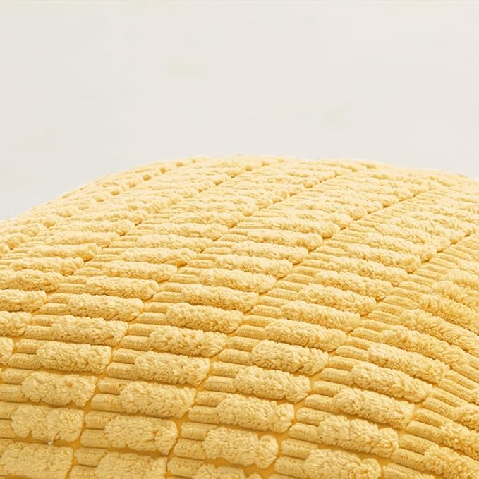 Fancy Homi 4 Packs Decorative Throw Pillow Covers for Living Room Couch Bed, Modern Farmhouse Boho Home Décor Accent Cushion Case, 20" x 12" (Pack of 4), Yellow