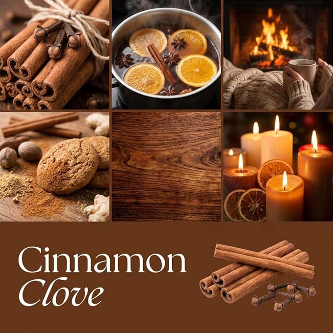 Cinnamon Clove Strongly Scented Hand Poured Vegan Wax Melts, 12 Scented Wax Cubes, 6.4 Ounces in 2 x 6-Packs