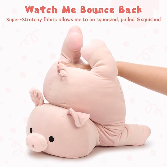 MaoGoLan Pink Pig Stuffed Animal Plush Pillow– 24" Giant Stuffed Pig Toy, Soft Hugging Piglet Toy for Kid Girl Boy & Adults, Perfect Piggy Birthday Gift, Baby Shower Party Favor Decor