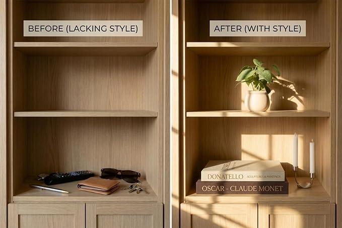 Decorative Books for Home Decor – Set of 2 Linen Faux Books & Fake Book Storage – Shelf, Coffee Table, Bookshelf, Entryway & Mantel Decor – Hidden Magnetic Keepsake Box