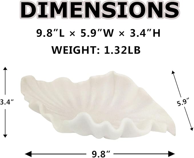 Off-white Smal Decorative Bowl - 9.8” Fruit/Key/Purse Bowl for Home Decor - Coffee Table & Entryway Table Decor - Scalloped Ruffle Bowls - Unique Centerpiece Bowls(Small)