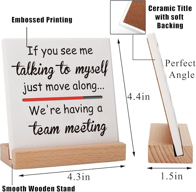 Funny Office Decor Sings White Elephant Gag Gifts for Coworker Valentines Day Teammate Employee, Office Fun Gifts for Coworker Birthday, Humorous Funny Office Saying Decorations-Talking To Myself