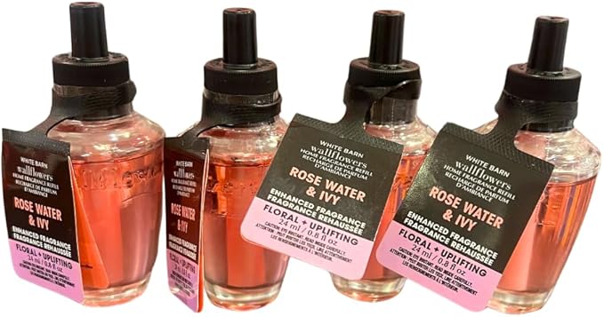 Bath & Body Works ROSE WATER & IVY Wallflowers Fragrance Refill 4-pack, 0.8 fl oz each