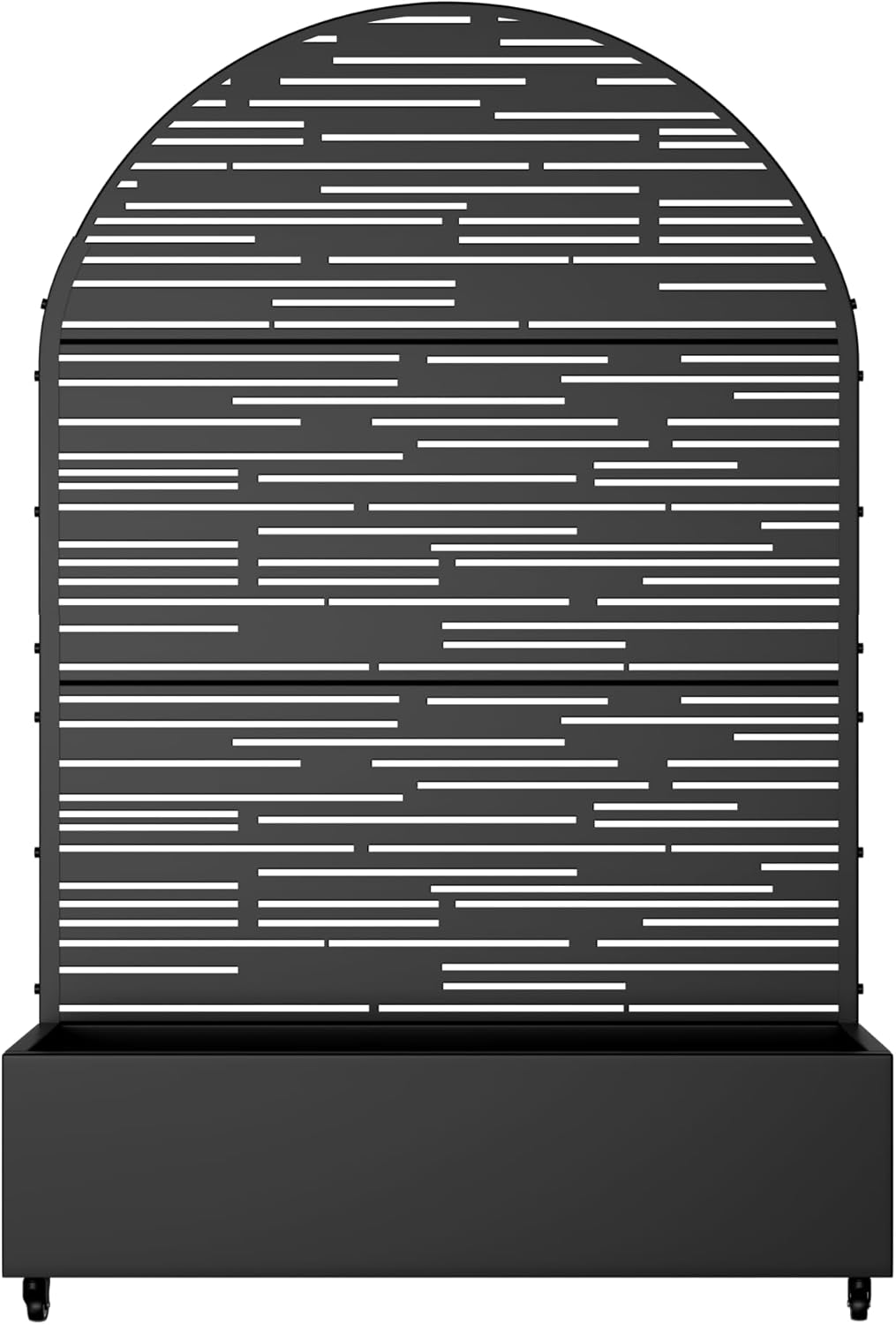 Casaphoria Metal Raised Garden Bed with Trellis and Wheels, 72"x47"x16" Arched Planter Box for Climbing Plants, Vegetables & Vines, Features Drainage Holes and Privacy Screen (Black-Shine)