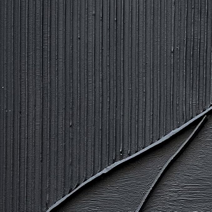 NANKAI Art Hand-Painted Thick Texture Black Minimalist Oil Painting 45x30 Inch Large Home Wall Decorative Art Painting