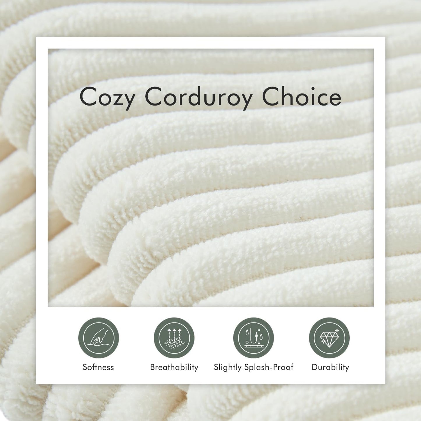 Boneless Sectional Cloud Couch Sofa for Living Room, 112" U-Shaped Modular Modern Lounge Sleeper Beige Couches with Chaise, No Assemble, Cordury Compression Upholstered Sofas