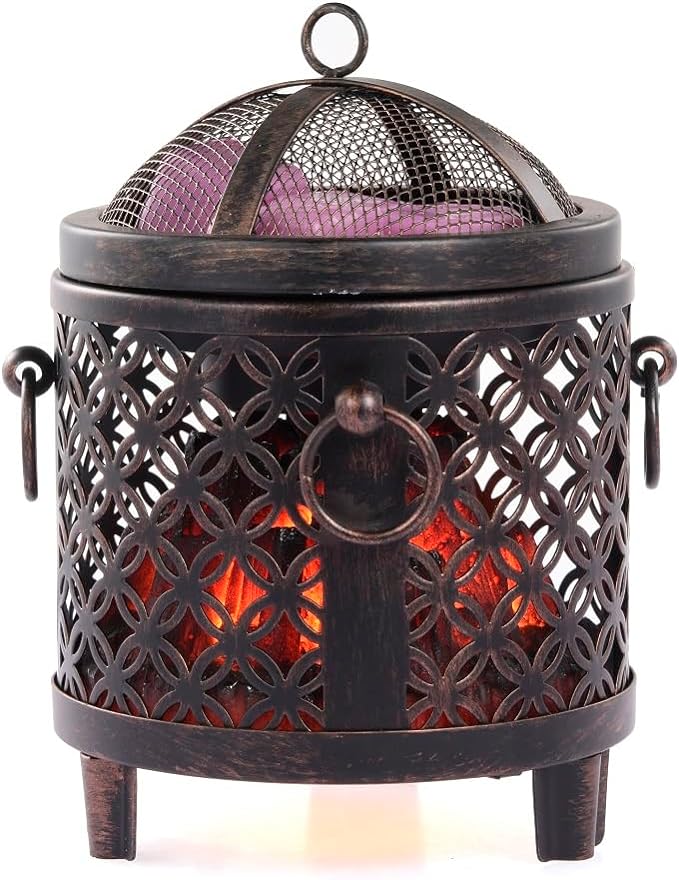 Dicimi Vintage Electric Wax Warmer for Scented Wax Melts - Flickering Fire LED Candle Warmer, Multi-Function Oil Warmer for Essential Oils, Safe Flameless Home Decor with 60-Day Warranty