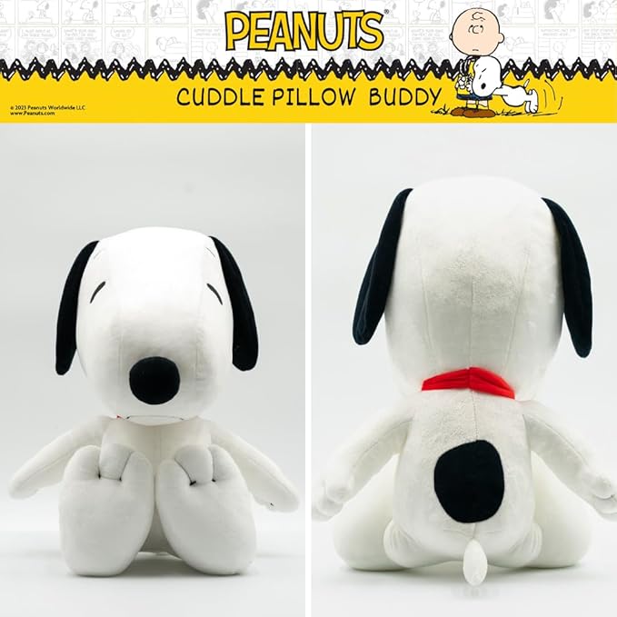 Peanuts Snoopy Plush Cuddly Cuddle Pillow, Super Soft & Cozy, 19" Tall, (Officially Licensed Product) by Franco Collectibles