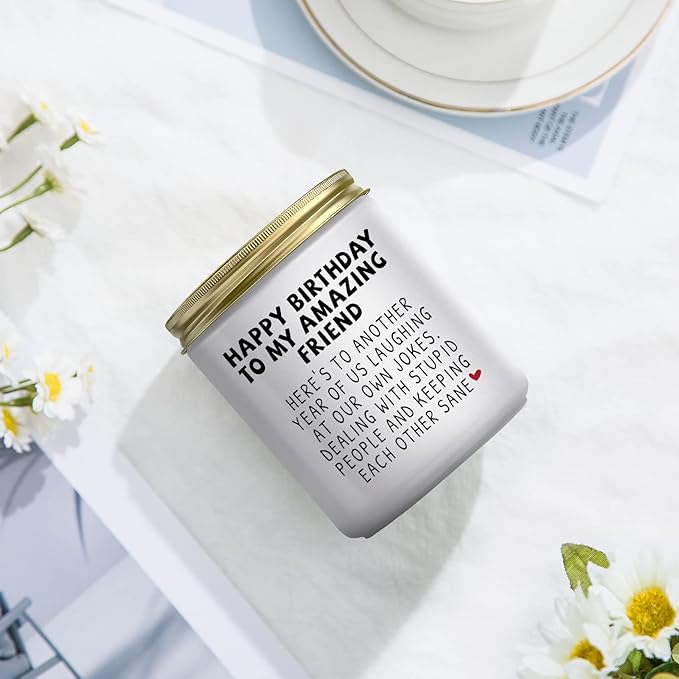 Jonico Happy Birthday Gifts for Women - Funny Best friend Friendship Birthday Gifts for Women Bestie BFF Coworker Classmate, Lavender Candle
