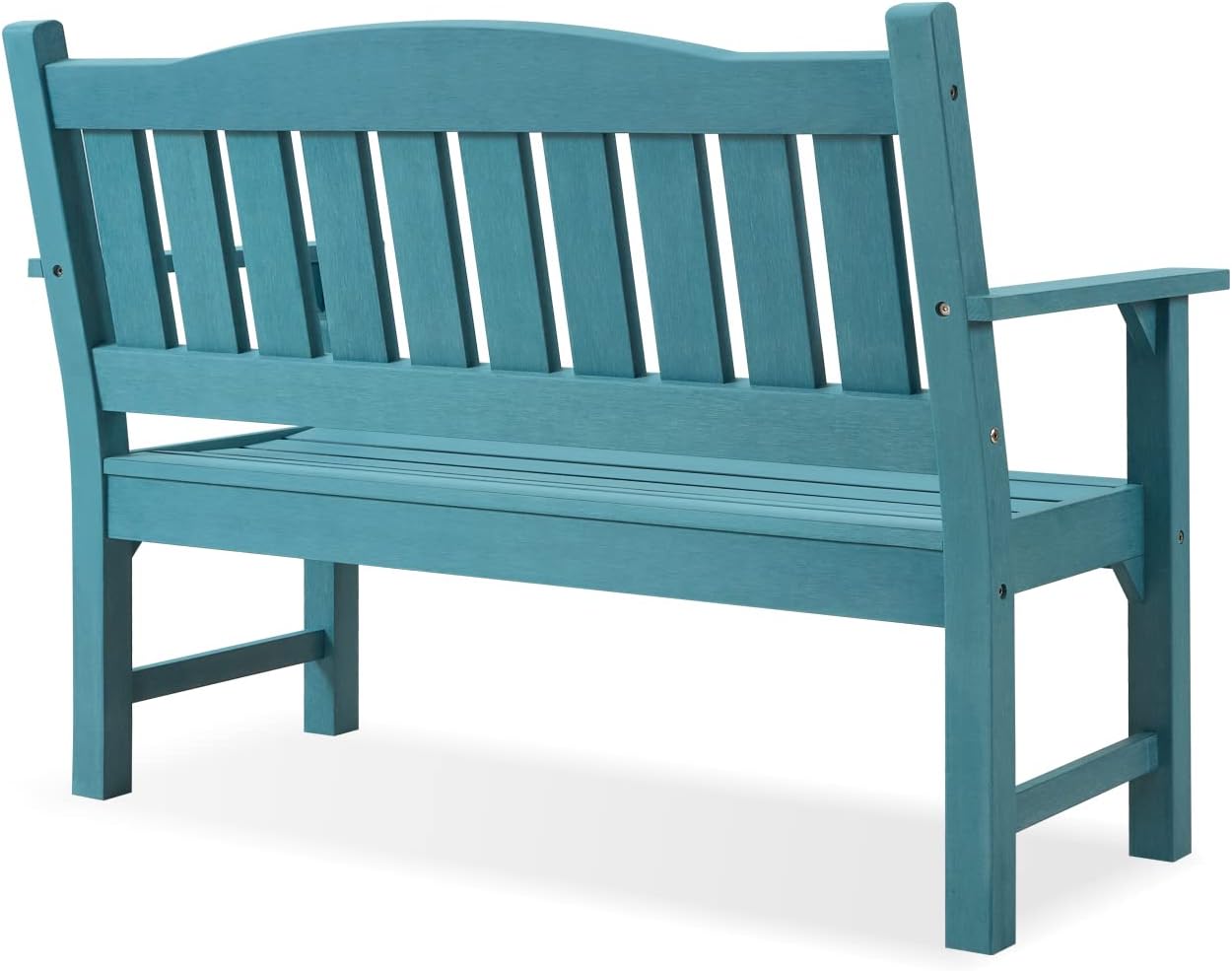 Psilvam 2-Person Outdoor Memorial Bench, All-Weather Poly Lumber Garden Bench, Rot-Resistant Outdoor Patio Bench for Park,Porch,and Church (Blue)
