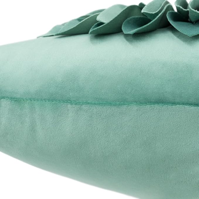 OiseauVoler 3D Sunflower Throw Pillow Cover Decorative Handmade Pillowcases for Couch Farmhouse Living Room Decoration 18x18 Inch Green