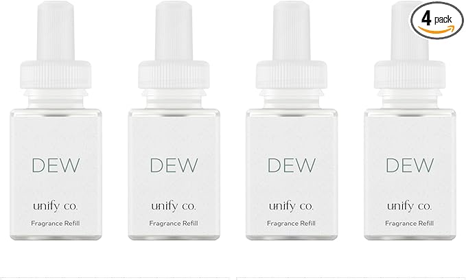 Pura & Unify Co. Home Scent Refill - Smart Home Air Diffuser Fragrance - Up to 120-Hours of Premium Fragrance per Refill - Clean & Safe Diffuser - Household Essential - 4 Pack, Dew
