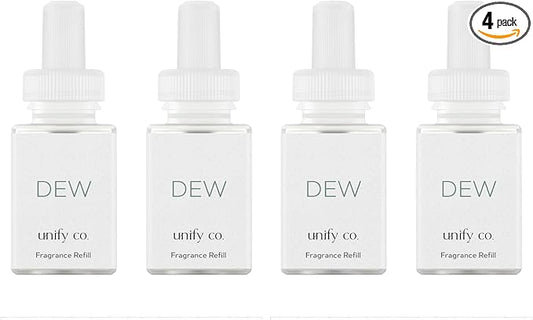 Pura & Unify Co. Home Scent Refill - Smart Home Air Diffuser Fragrance - Up to 120-Hours of Premium Fragrance per Refill - Clean & Safe Diffuser - Household Essential - 4 Pack, Dew