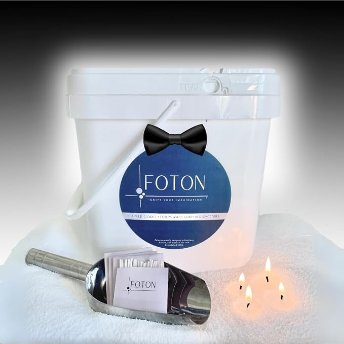 Foton Pearled Candle 9lb - Bulk Tailored Tux Masculine Men's Perfume Scented Non Toxic Luxury Long Lasting Powder Wax Sand Candles - Refillable Pearl Candle Sand with 100 Wicks for Candles Making