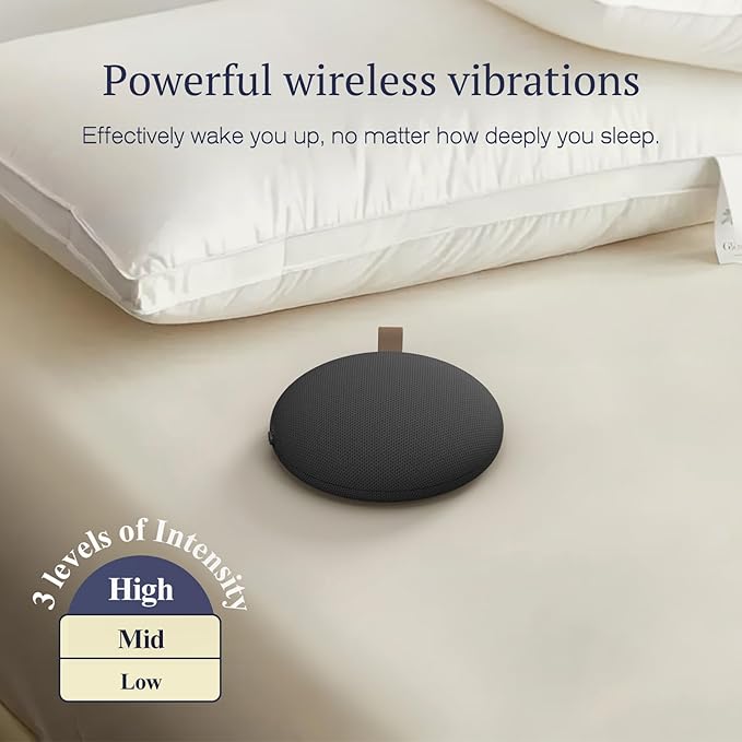 ANJANK Super Loud Alarm Clock with Wireless Bed Shaker, Vibrating Dual Alarm with Light Wake Up for Heavy Sleepers & Hearing Impaired, 9-Color Night Light, 5 Sounds, 0-100% Dimmer, USB Charger