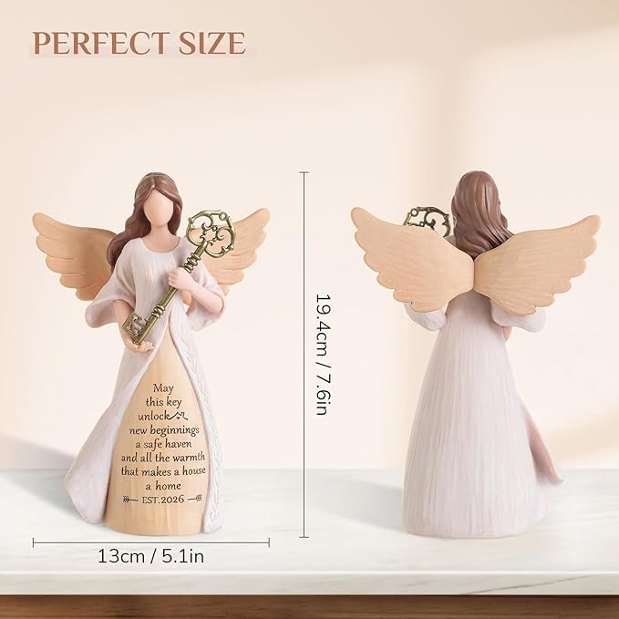 Storieme Housewarming Gifts New Home: House Warming Gift for Women Friend Homeowner - Guardian Angel Figurines for New Apartment Party Decorations Entryway Table Decor Ideas