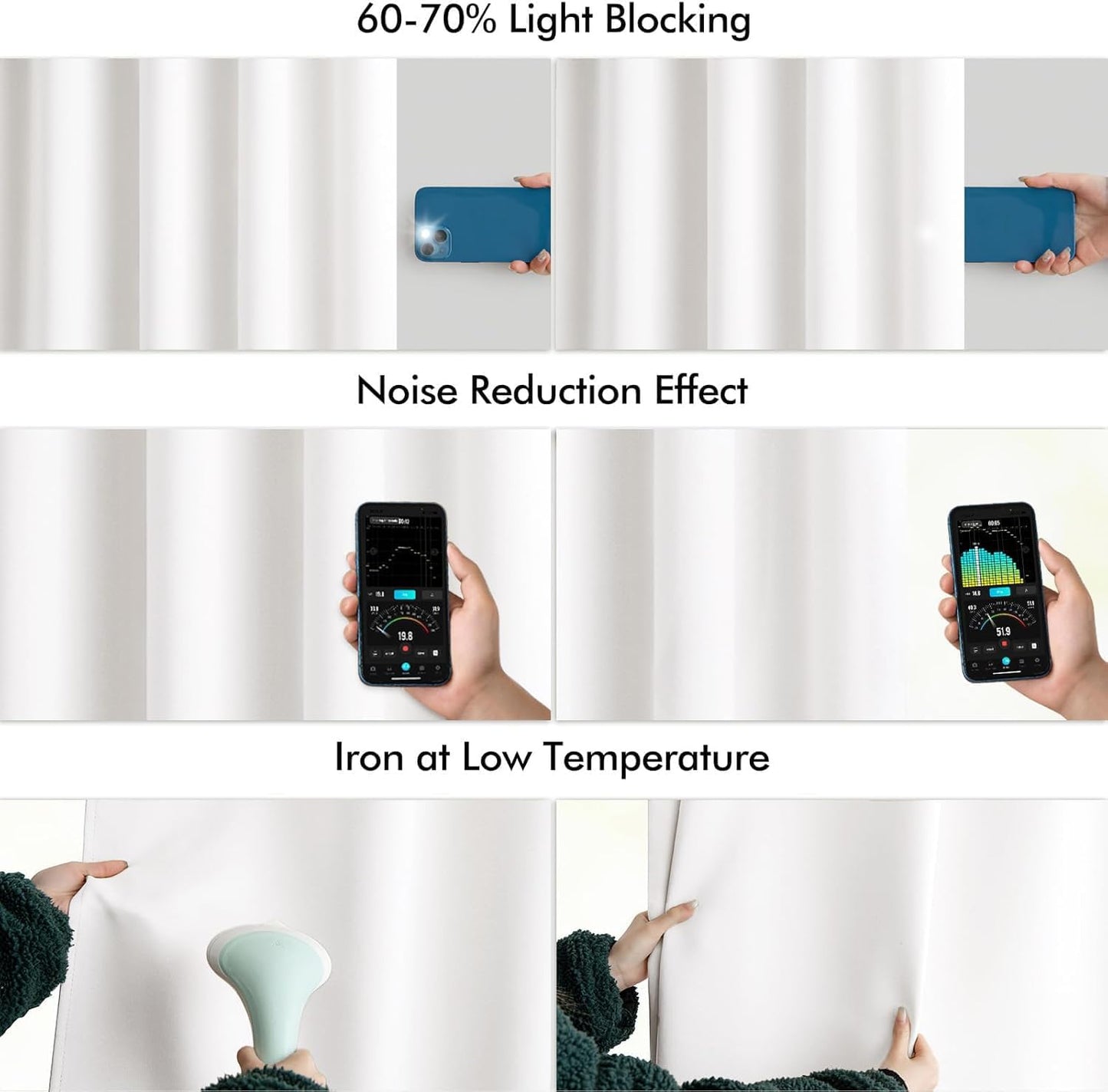 MIULEE Pure White Back Tab Blackout Curtains 120 Inch Long 2 Panels Set for Bedroom, Rod Pocket/Pinch Pleated Extra Long Thermal Insulated Living Room Darkening Light Blocking 10FT Drapes