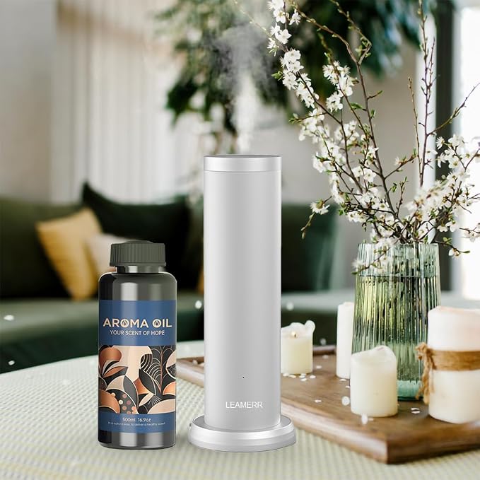 Smart Scent Diffuser Machine for Home, Bluetooth/WiFi Waterless Essential Oil Diffuser for Oils,Super Quiet Work Cold Air Technology Aromatherapy Diffuser for Large Room, Office, Shops, Gym