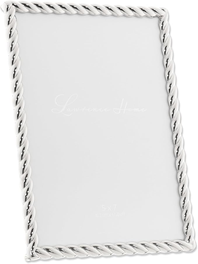 Lawrence Frames Rope Design Metal Frame, 5x7, Silver