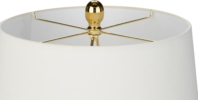 Nourison Home 23" Olive Green Ceramic Pot Table Lamp for Bedroom, Living Room, Dining Office, with White Tapered Drum Shade