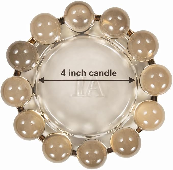 Original Bubble Candle Dish Large by Alice Lane – Amber Glass Decorative Candle Holder for Home Decor, Large Candles & Diffusers