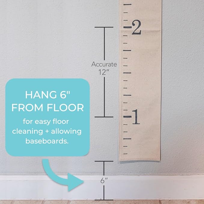 Growth Chart for Wall - Canvas Fabric Natural Color - Big Brother Big Sister Gift Children Height Chart Measure Childs Growth Kids Room Decor Nursery Wall Ruler and Pen