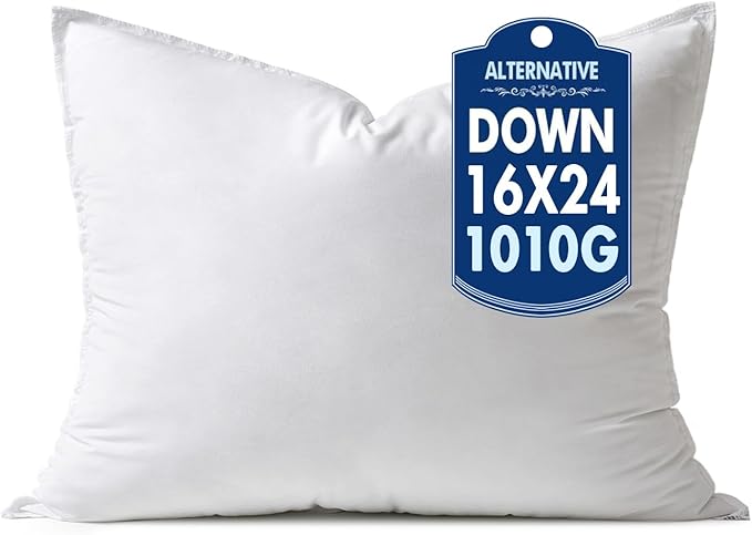 MIULEE 16x24 Synthetic Down Alternative Pillow Insert Decorative Throw Pillow 16 x 24 Inch Body Bed Sleeping Ultra Soft Fluffy Form for Sofa Couch Bed