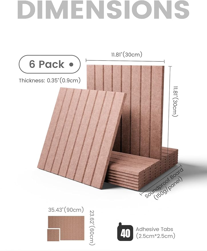 Large Felt Bulletin Board 36"x24" Cork Board Alternative - 6 Pack with 40 Safe Removable Adhesive Tabs, Cork Boards for Walls Felt Boards for Home Office Classroom Pin Board-Terracotta