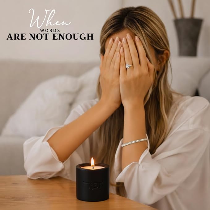 SURI Yizkor Remembrance Candle Holder – Modern Concrete Tea Light Holder for Jewish Memorial Home Decor, Yahrzeit & Yom Kippur, Ner Neshama Tradition