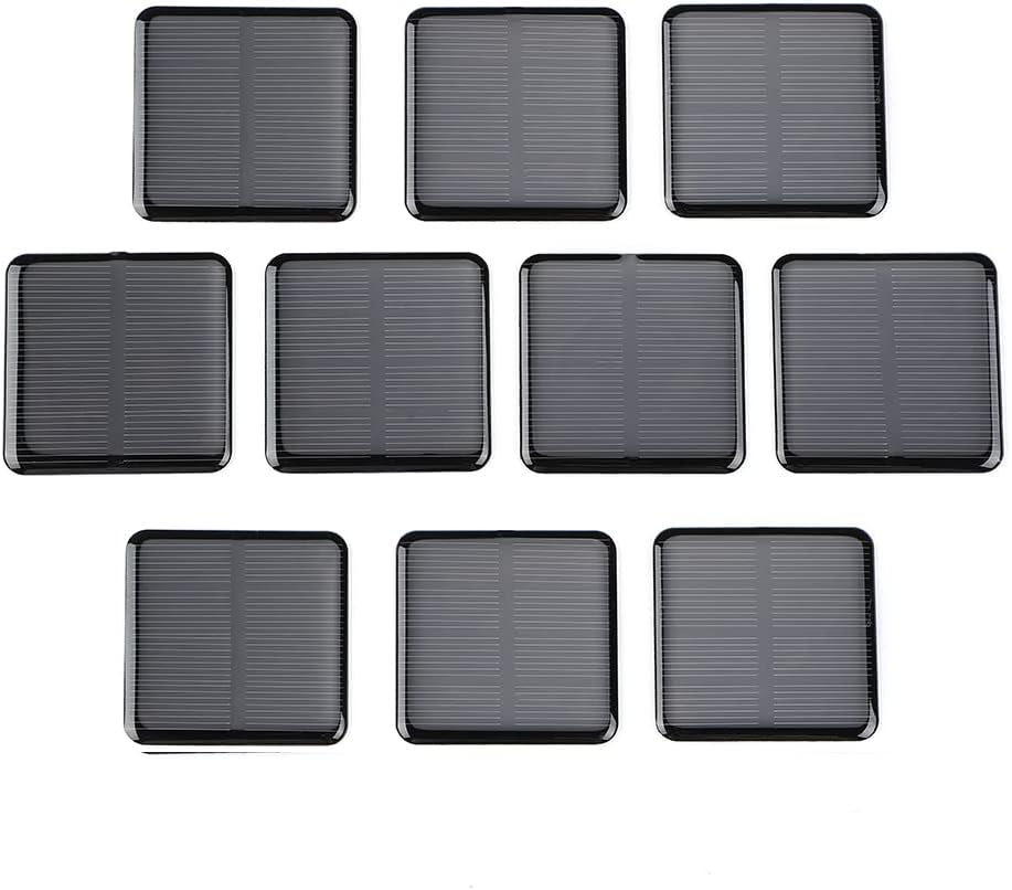 SUNYIMA 10pcs Mini Monocrystalline Solar Cells Solar System Kit 50mm X 50mm/1.96" X 1.96" 2V 160MA for DIY Charge Solar Panels