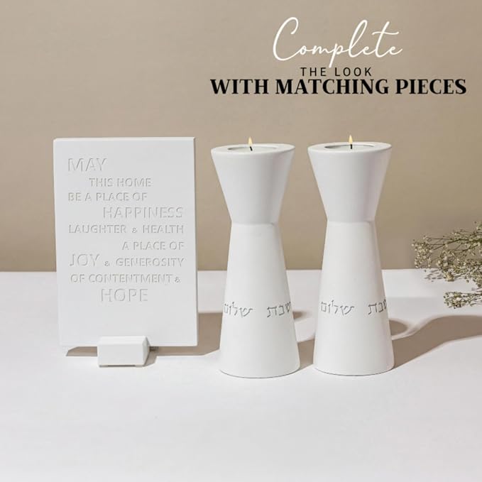 Aura Luxury Candle Holder Set – Modern Décor for Living Room & Dining Table - White