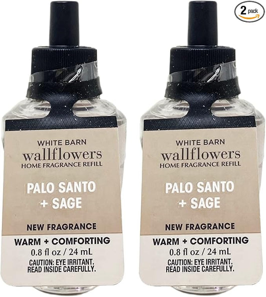 Bath & Body Works Palo Santo + Sage Wallflowers Home Fragrance Refills - WARM + COMFORTING - Pack of 2