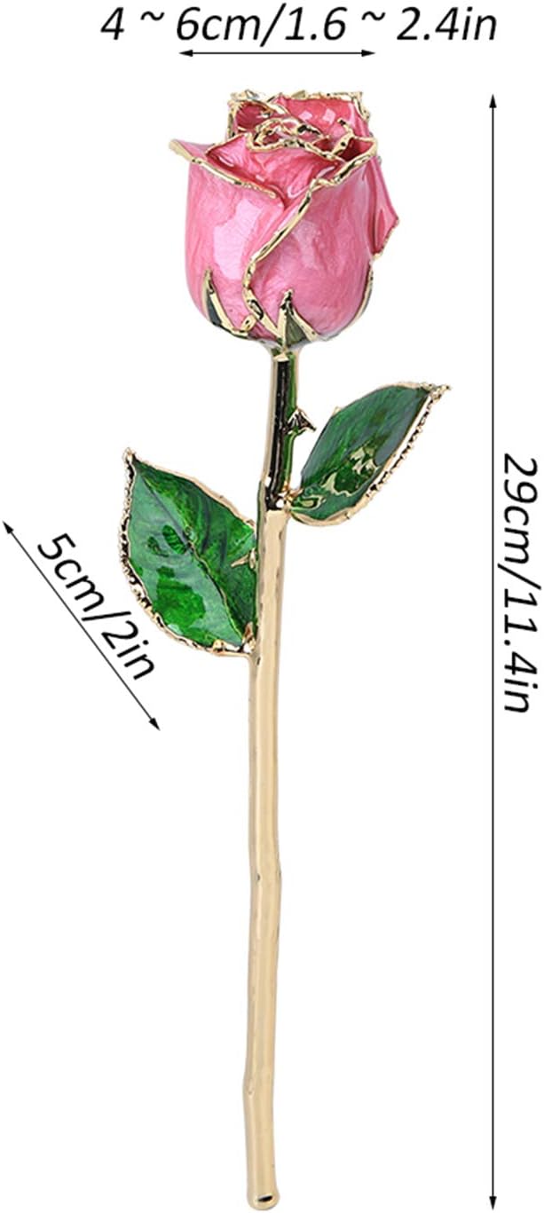 Gold Dipped Rose, 24k Golden Plated Real Rose Forever Preserved Rose Flower Gift for Wife Mother Girlfriend Her