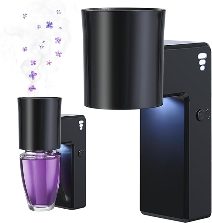 ROSSEX 2 PCS Wall Fragrance Plug in with Night Light and Oil Diffuser Plug with Upgraded Fragrance Concentration Control, Compatible with Bath and Body Works WallFower for Home, Black