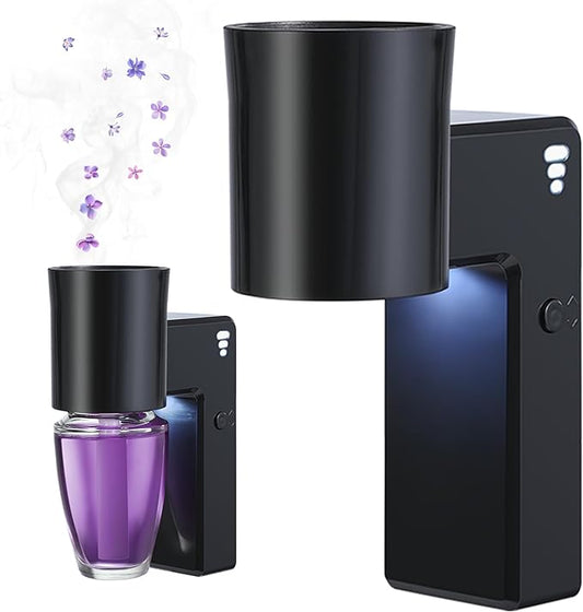 ROSSEX 2 PCS Wall Fragrance Plug in with Night Light and Oil Diffuser Plug with Upgraded Fragrance Concentration Control, Compatible with Bath and Body Works WallFower for Home, Black